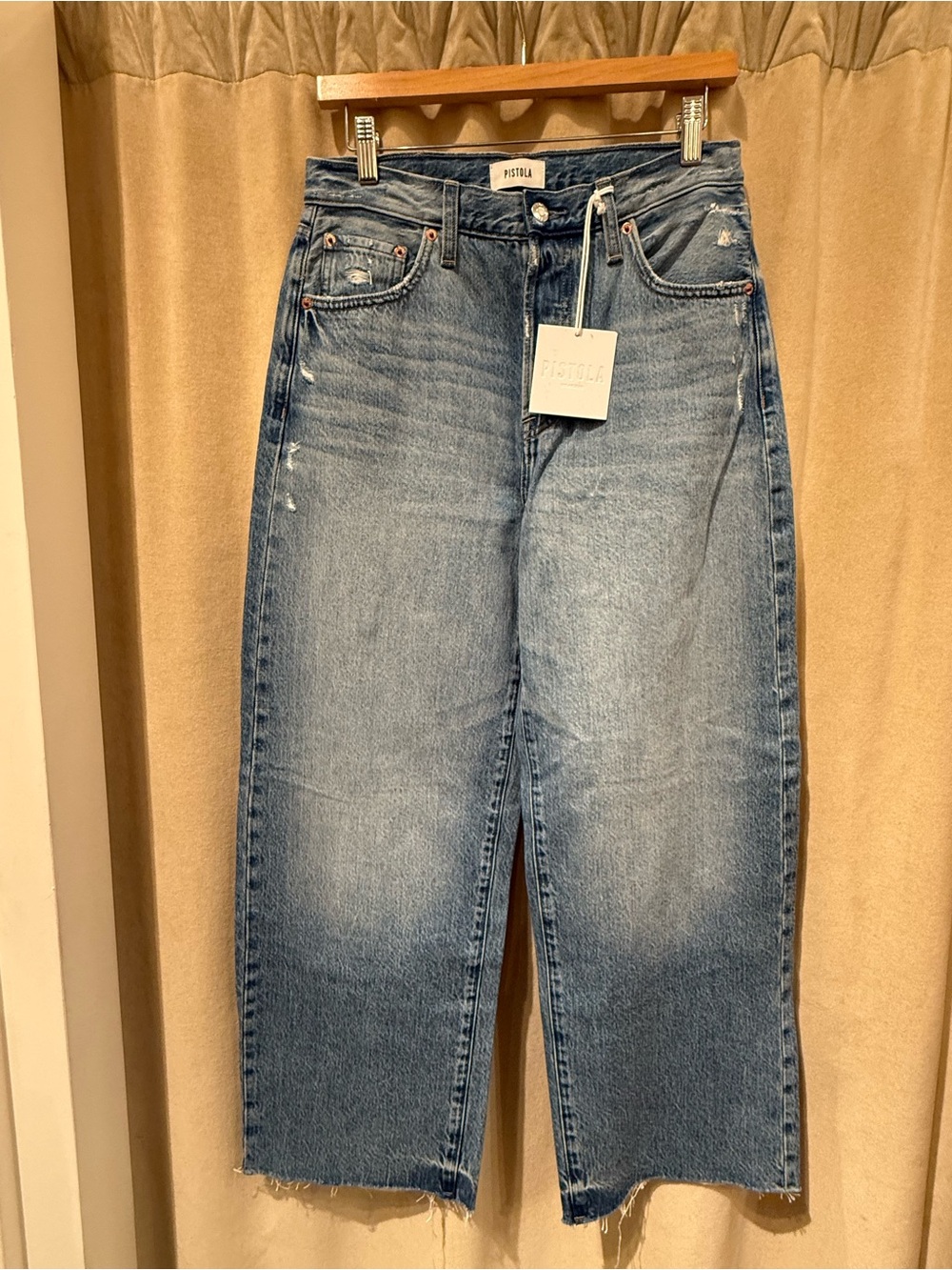 Pistola Tate Cropped High Rise Bow Legged Jeans - Picture 8 of 12
